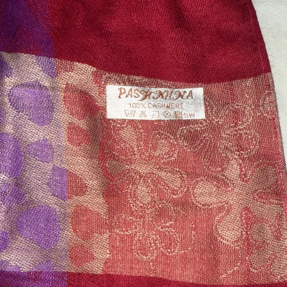 Pashmina Cashmere Multi-Pattern Checkered Scarf with Fringe